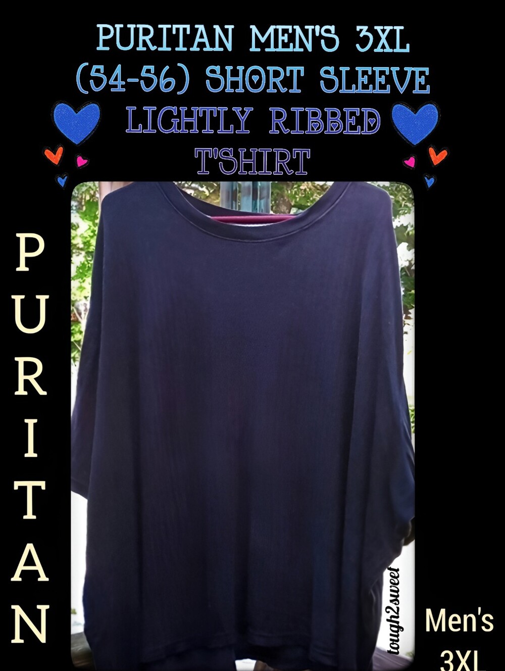 PURITAN MEN'S 3XL (54-56) SHORT SLEEVE LIGHTLY RIBBED T'SHIRT~AWESOME CONDITION